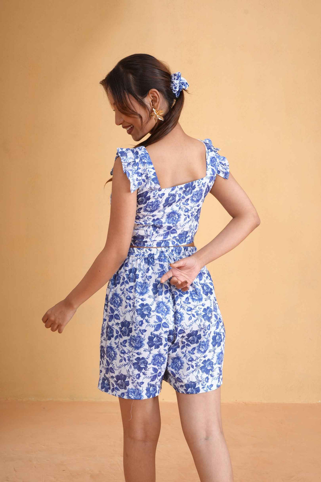 Blue Botanica Top With Wrap Style Skirt