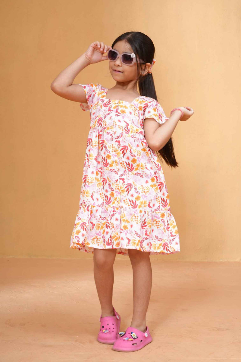 Blush Bloom Frill Dress