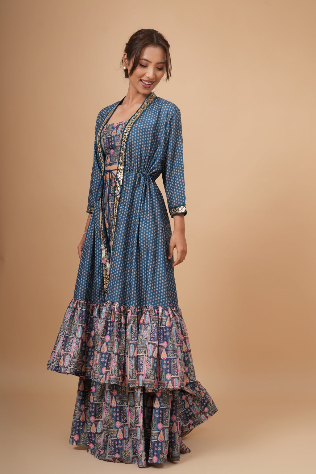 Saanjh Shrug and Sharara Set