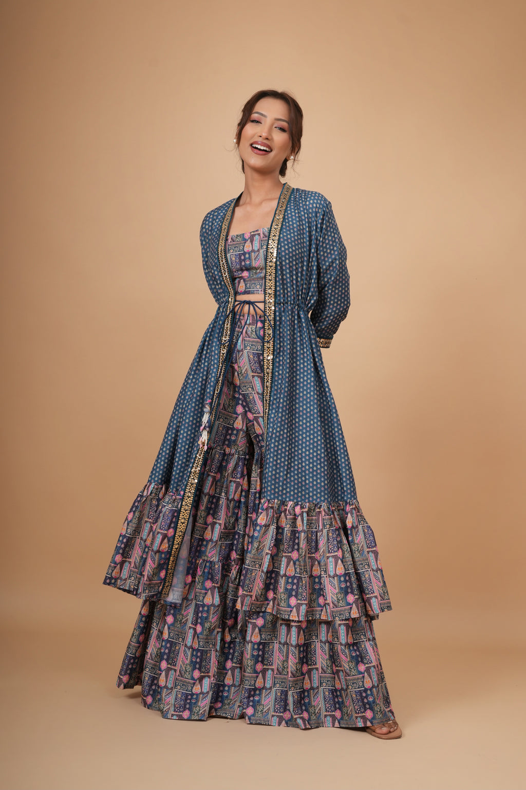 Saanjh Shrug and Sharara Set