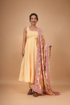 Swarn Bandhej Anarkali Set