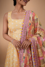 Swarn Bandhej Anarkali Set