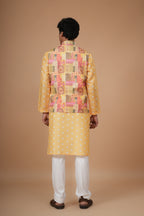 Swarn Bandhej Jacket and Kurta Set