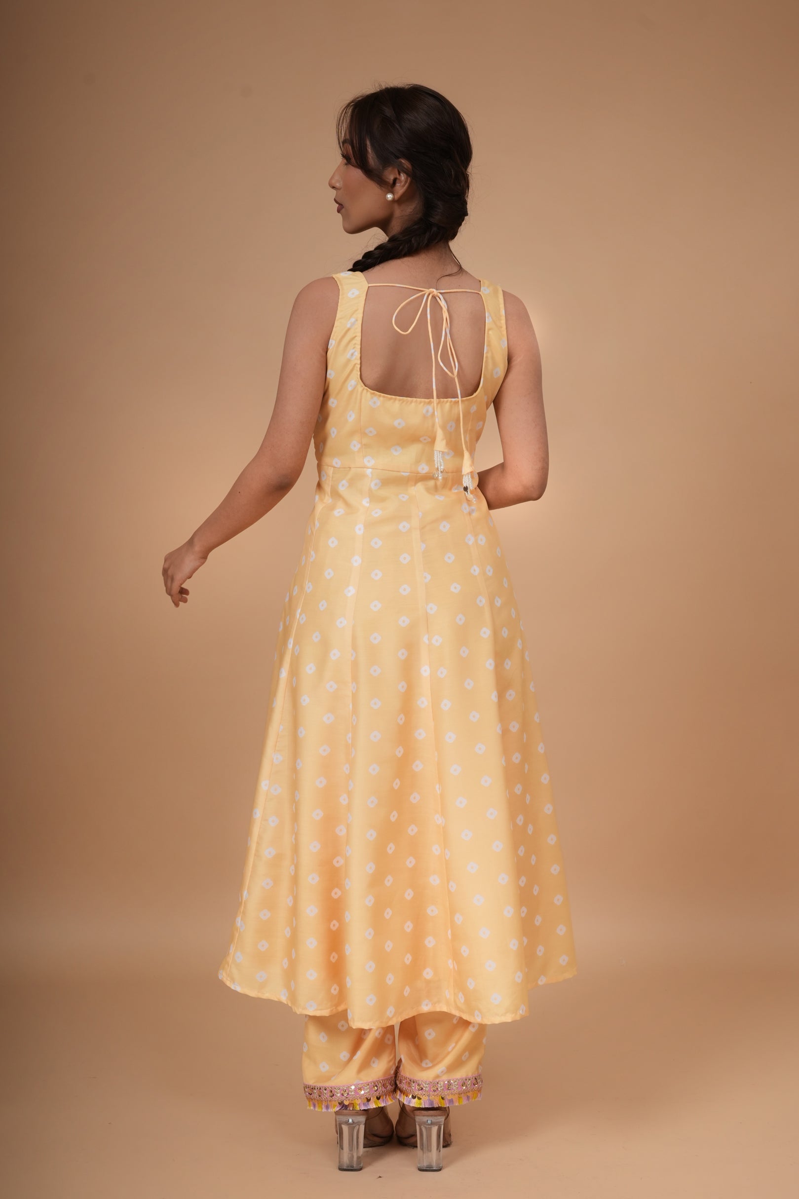 Swarn Bandhej Anarkali Set