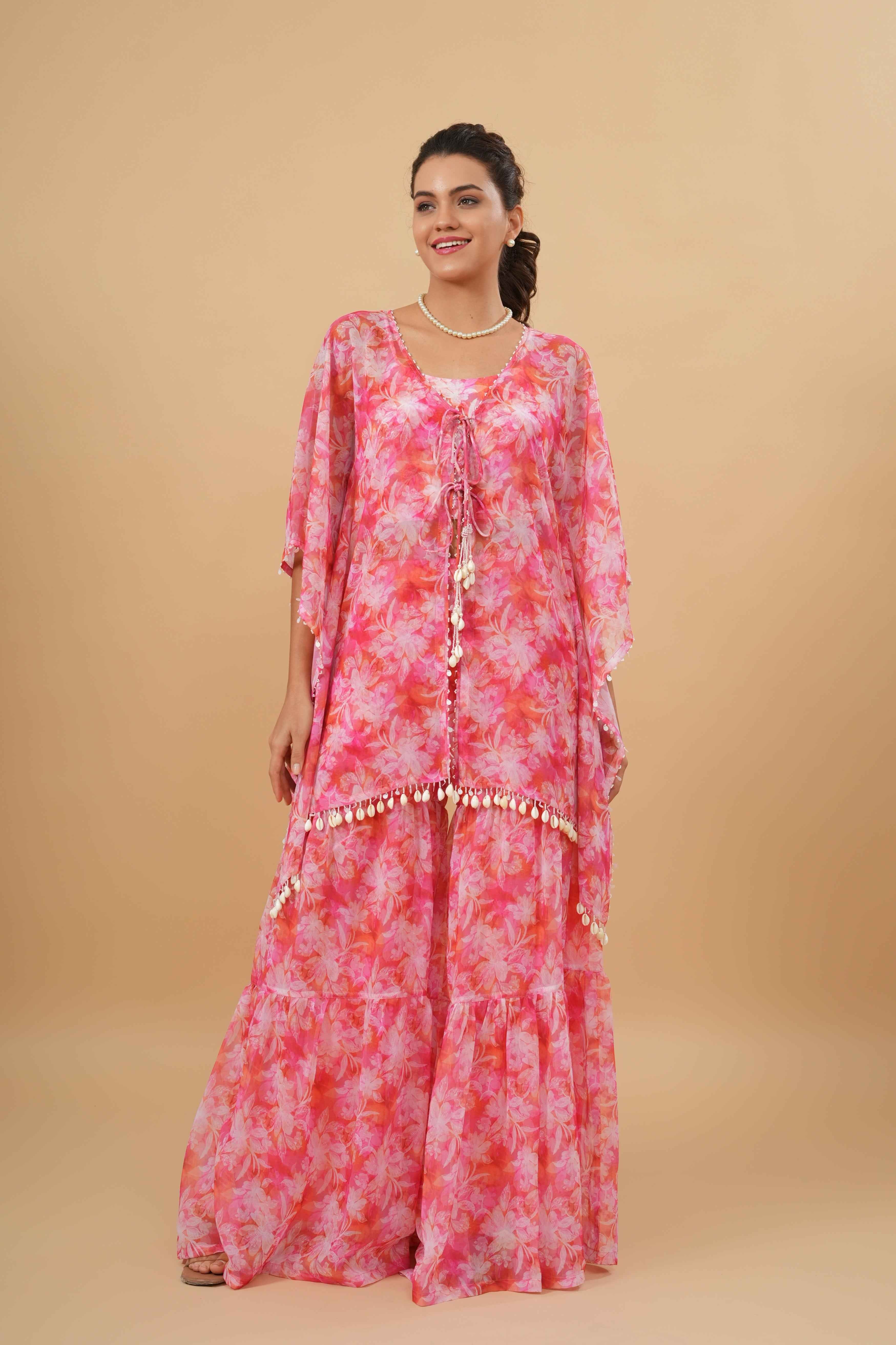 Gulbahaar kaftan and sharara set