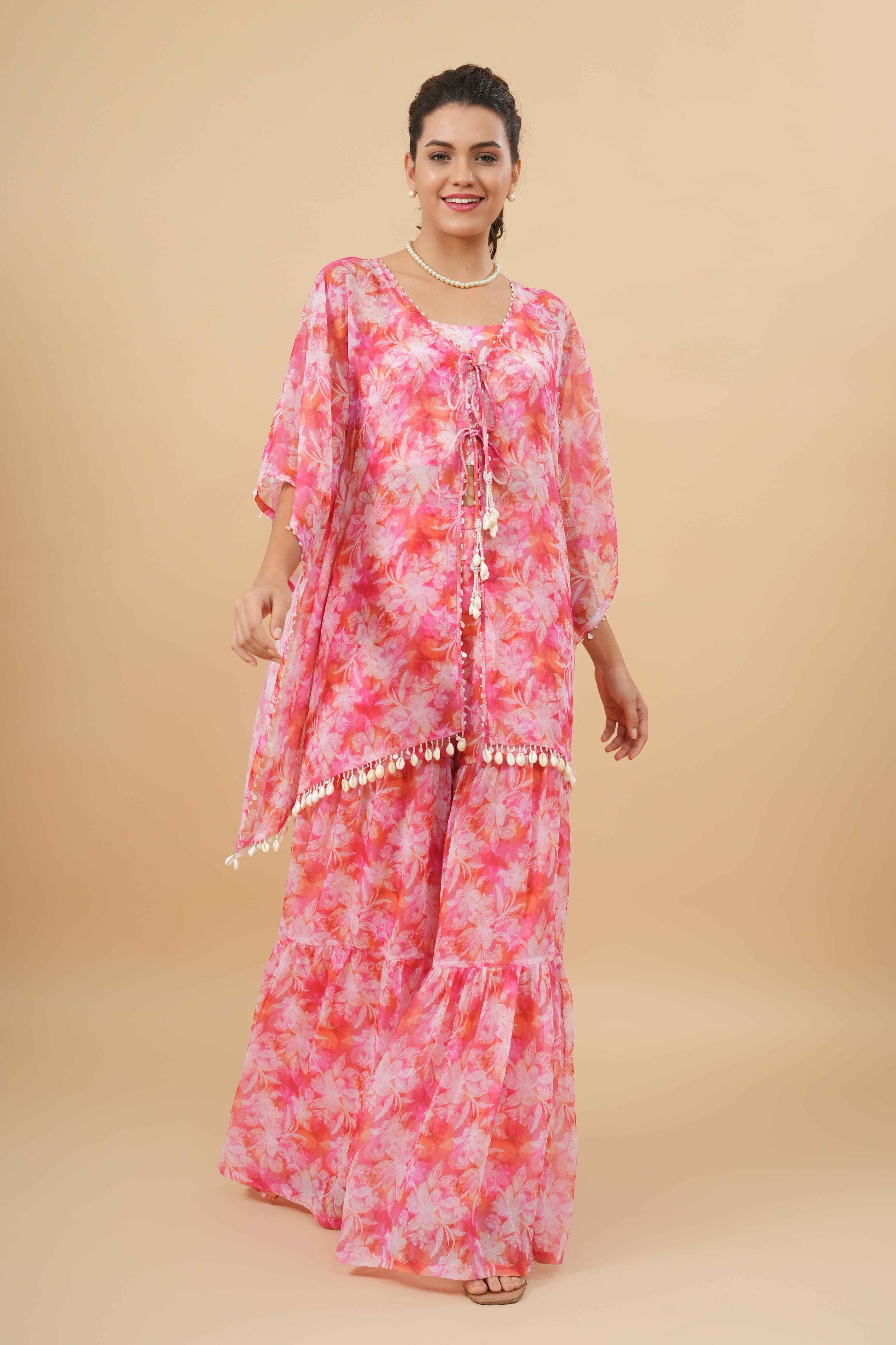 Gulbahaar kaftan and sharara set