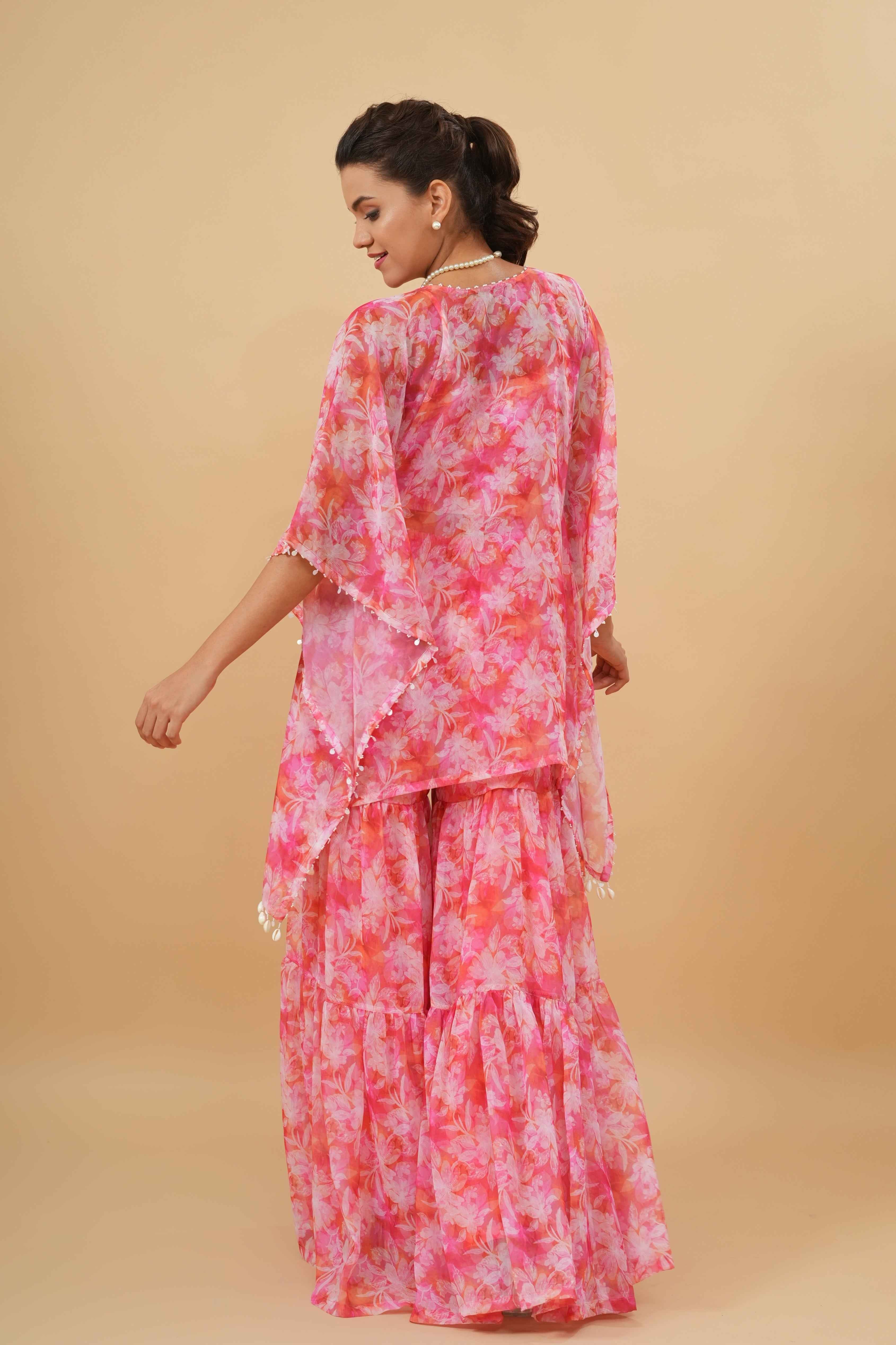 Gulbahaar kaftan and sharara set