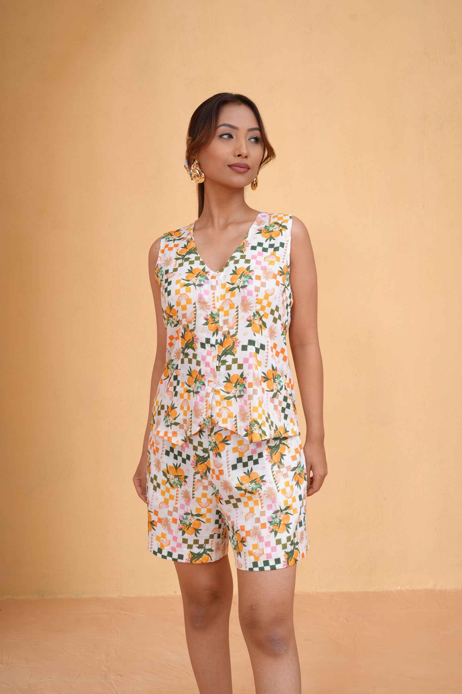 Citrus Bloom Shorts Co-ord Set