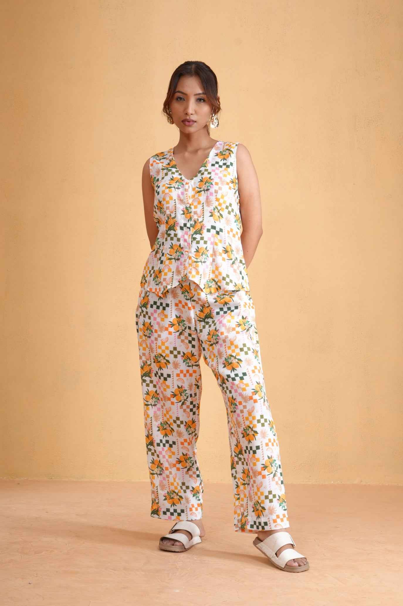 Citrus Bloom Top & Pants set