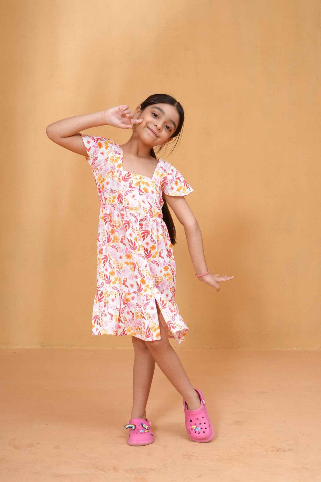 Blush Bloom Frill Dress